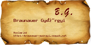 Braunauer Györgyi névjegykártya